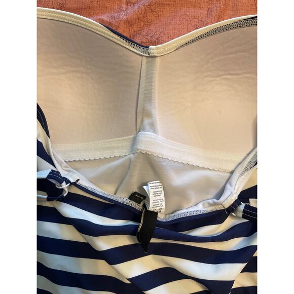 Bond Eye Australia One Piece Maillot Swimsuit US 10 D/DD White Navy Striped - Picture 8 of 10